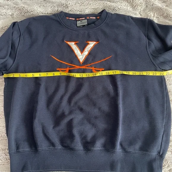 Colosseum Navy and Orange UVA Virginia Cavaliers Crewneck Sweater size Large - Picture 7 of 8
